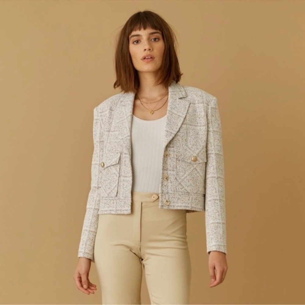 French Mauve Classic Tweed Jacket XS